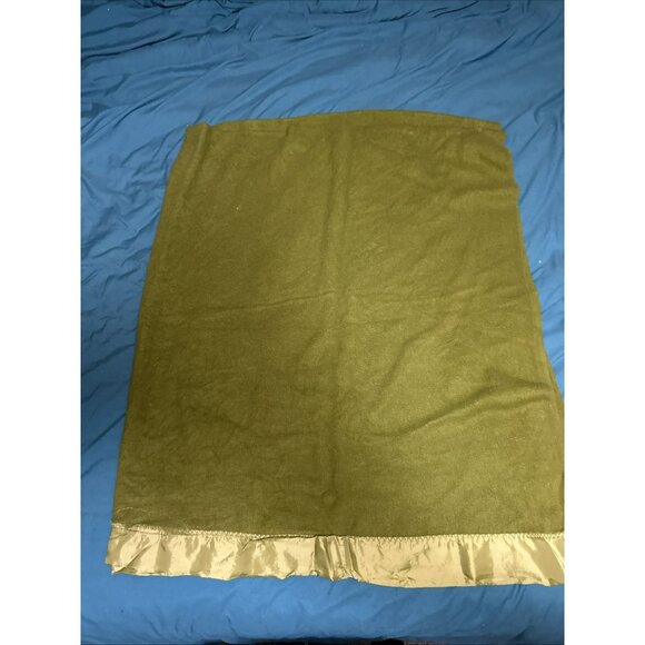 Vintage Faribo Faribault Lightweight Green Wool Blanket 66 " x 80"  Double/Queen - Picture 1 of 12